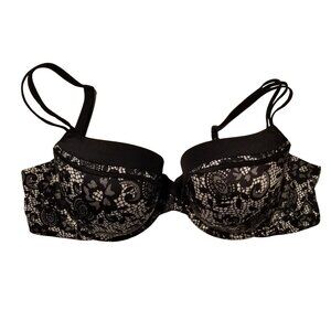Victoria's Secret 34DDD Lined Black & White Demi Convertible Bra